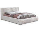  Color_Cream  Size_Queen  -- Nash Cream Boucle Fabric Upholstered Queen Bed IMAGE 1