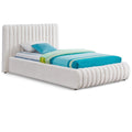  Color_Cream Size_Twin -- Nash Cream Boucle Fabric Upholstered Twin Bed IMAGE 1