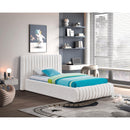  Color_Cream  Size_Twin  -- Nash Cream Boucle Fabric Upholstered Twin Bed IMAGE 2