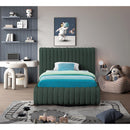  Color_Green  Size_Twin  -- Nash Green Boucle Fabric Upholstered Twin Bed IMAGE 4