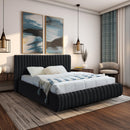 Meridian Nico Black Velvet Full Bed IMAGE 2