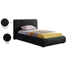  Color_Black  Size_Twin  -- Nico Black Velvet Upholstered Twin Bed IMAGE 8