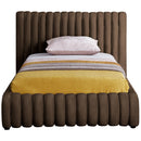  Color_Brown  Size_Twin  -- Nico Brown Velvet Upholstered Twin Bed IMAGE 3