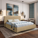  Color_Camel  Size_King  -- Nico Camel Velvet Upholstered King Bed IMAGE 2