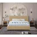  Color_Camel  Size_Queen  -- Nico Camel Velvet Upholstered Queen Bed IMAGE 4