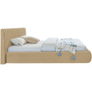 Meridian Nico Camel Velvet Queen Bed IMAGE 5