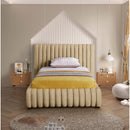  Color_Camel  Size_Twin  -- Nico Camel Velvet Upholstered Twin Bed IMAGE 4