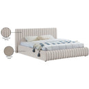  Color_Cream  Size_King  -- Nico Cream Velvet Upholstered King Bed IMAGE 9