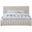 Meridian Nico Cream Velvet Queen Bed IMAGE 3