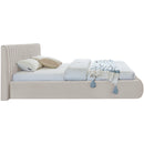  Color_Cream  Size_Queen  -- Nico Cream Velvet Upholstered Queen Bed IMAGE 5