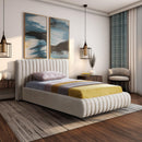  Color_Cream  Size_Twin  -- Nico Cream Velvet Upholstered Twin Bed IMAGE 2