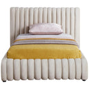  Color_Cream  Size_Twin  -- Nico Cream Velvet Upholstered Twin Bed IMAGE 3
