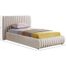  Color_Cream  Size_Twin  -- Nico Cream Velvet Upholstered Twin Bed IMAGE 7
