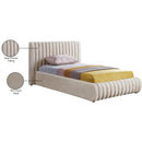  Color_Cream  Size_Twin  -- Nico Cream Velvet Upholstered Twin Bed IMAGE 8