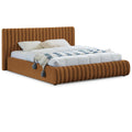  Color_Saddle  Size_Full  -- Nico Saddle Velvet Upholstered Full Bed IMAGE 1