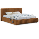  Color_Saddle  Size_King  -- Nico Saddle Velvet Upholstered King Bed IMAGE 1
