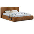  Color_Saddle  Size_Queen  -- Nico Saddle Velvet Upholstered Queen Bed IMAGE 1