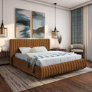  Color_Saddle  Size_Queen  -- Nico Saddle Velvet Upholstered Queen Bed IMAGE 2