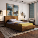  Color_Saddle  Size_Twin  -- Nico Saddle Velvet Upholstered Twin Bed IMAGE 2