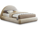  Color_Beige Size_Full -- Rudy Beige Teddy Fabric Upholstered Full Bed IMAGE 1
