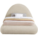  Color_Beige  Size_Twin  -- Rudy Beige Teddy Fabric Upholstered Twin Bed IMAGE 3