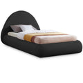  Color_Black Size_Twin -- Rudy Black Teddy Fabric Upholstered Twin Bed IMAGE 1