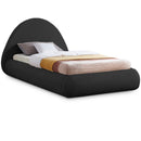  Color_Black  Size_Twin  -- Rudy Black Teddy Fabric Upholstered Twin Bed IMAGE 1