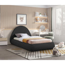 Color_Black  Size_Twin  -- Rudy Black Teddy Fabric Upholstered Twin Bed IMAGE 2