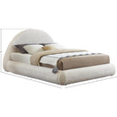  Color_Cream  Size_King  -- Rudy Cream Teddy Fabric Upholstered King Bed IMAGE 11
