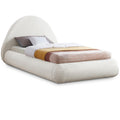  Color_Cream Size_Twin -- Rudy Cream Teddy Fabric Upholstered Twin Bed IMAGE 1