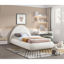 Color_Cream  Size_Twin  -- Rudy Cream Teddy Fabric Upholstered Twin Bed IMAGE 2