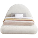  Color_Cream  Size_Twin  -- Rudy Cream Teddy Fabric Upholstered Twin Bed IMAGE 3