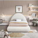 Color_Cream  Size_Twin  -- Rudy Cream Teddy Fabric Upholstered Twin Bed IMAGE 4