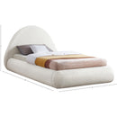 Meridian Rudy Cream Teddy Fabric Twin Bed IMAGE 8