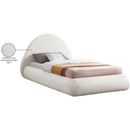  Color_Cream  Size_Twin  -- Rudy Cream Teddy Fabric Upholstered Twin Bed IMAGE 9