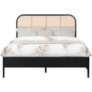 Color_Black Size_Full -- Siena Black Ash Wood And Natural Cane Full Bed IMAGE 3
