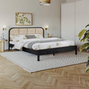  Color_Black  Size_King  -- Siena Black Ash Wood And Natural Cane King Bed IMAGE 2