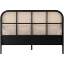  Color_Black  Size_King  -- Siena Black Ash Wood And Natural Cane King Bed IMAGE 5