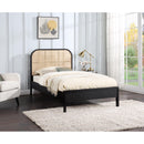  Color_Black  Size_Twin  -- Siena Black Ash Wood And Natural Cane Twin Bed IMAGE 2
