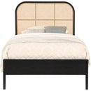  Color_Black  Size_Twin  -- Siena Black Ash Wood And Natural Cane Twin Bed IMAGE 3