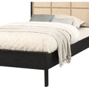  Color_Black  Size_Twin  -- Siena Black Ash Wood And Natural Cane Twin Bed IMAGE 6