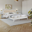  Color_White  Size_Queen  -- Siena White Ash Wood And Natural Cane Queen Bed IMAGE 2