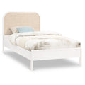  Color_White Size_Twin -- Siena White Ash Wood And Natural Cane Twin Bed IMAGE 1
