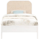  Color_White  Size_Twin  -- Siena White Ash Wood And Natural Cane Twin Bed IMAGE 3