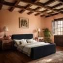 Meridian Sloan Black Velvet Full Bed (3 Boxes) IMAGE 2