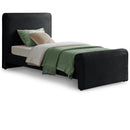  Color_Black  Size_Twin  -- Sloan Black Velvet Upholstered Twin Bed IMAGE 1