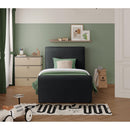  Color_Black  Size_Twin  -- Sloan Black Velvet Upholstered Twin Bed IMAGE 4