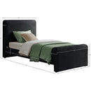  Color_Black  Size_Twin  -- Sloan Black Velvet Upholstered Twin Bed IMAGE 7