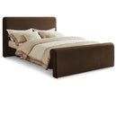  Color_Brown  Size_Queen  -- Sloan Brown Velvet Upholstered Queen Bed IMAGE 1