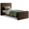  Color_Brown Size_Twin -- Sloan Brown Velvet Upholstered Twin Bed IMAGE 1